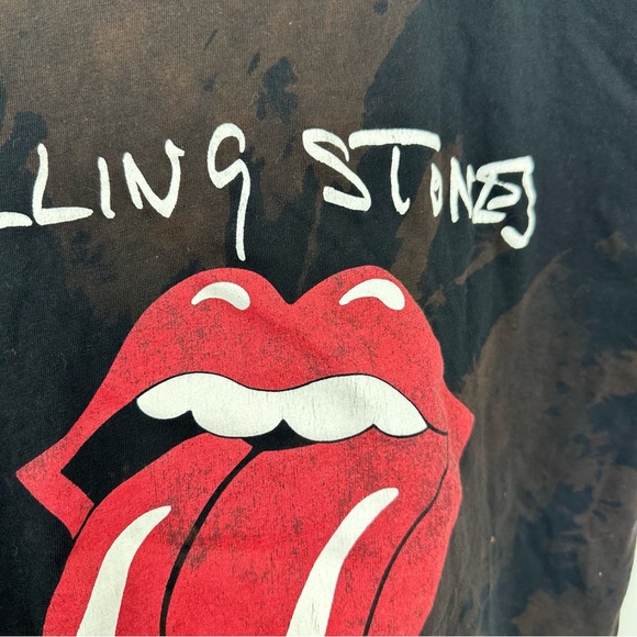 The Rolling Stones Custom Bleach Splatter Short Sleeve Shirt Size Medium - Picture 5 of 6